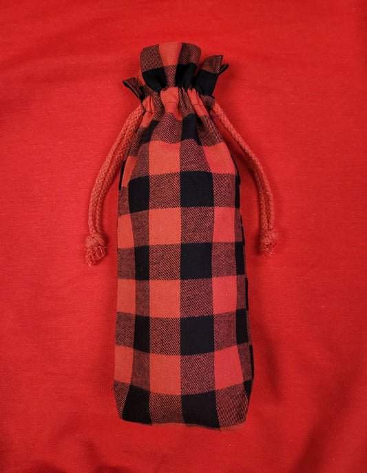 Buffalo Plaid Bottle Bag