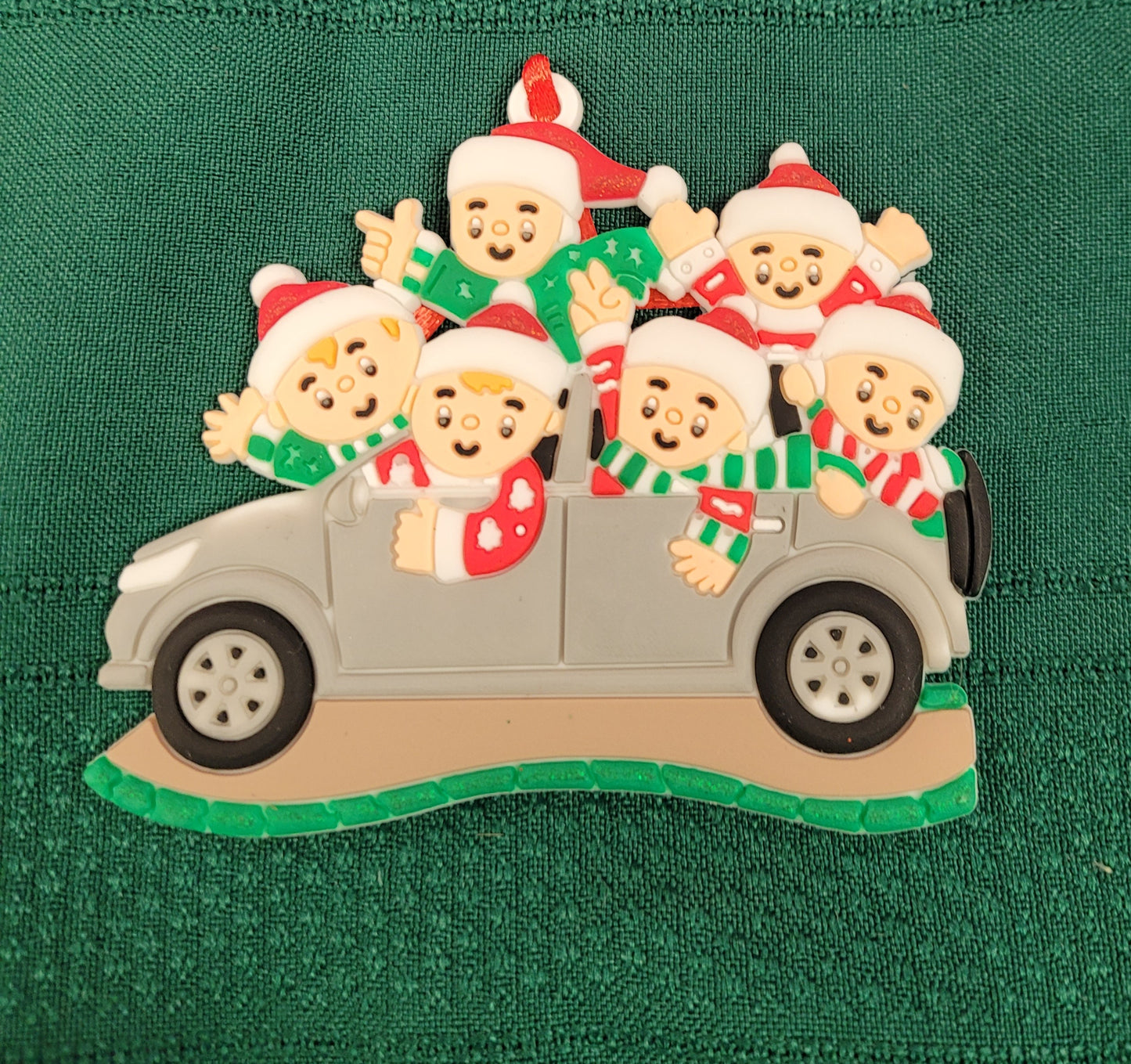 Family in the Car Christmas Ornament (PVC)