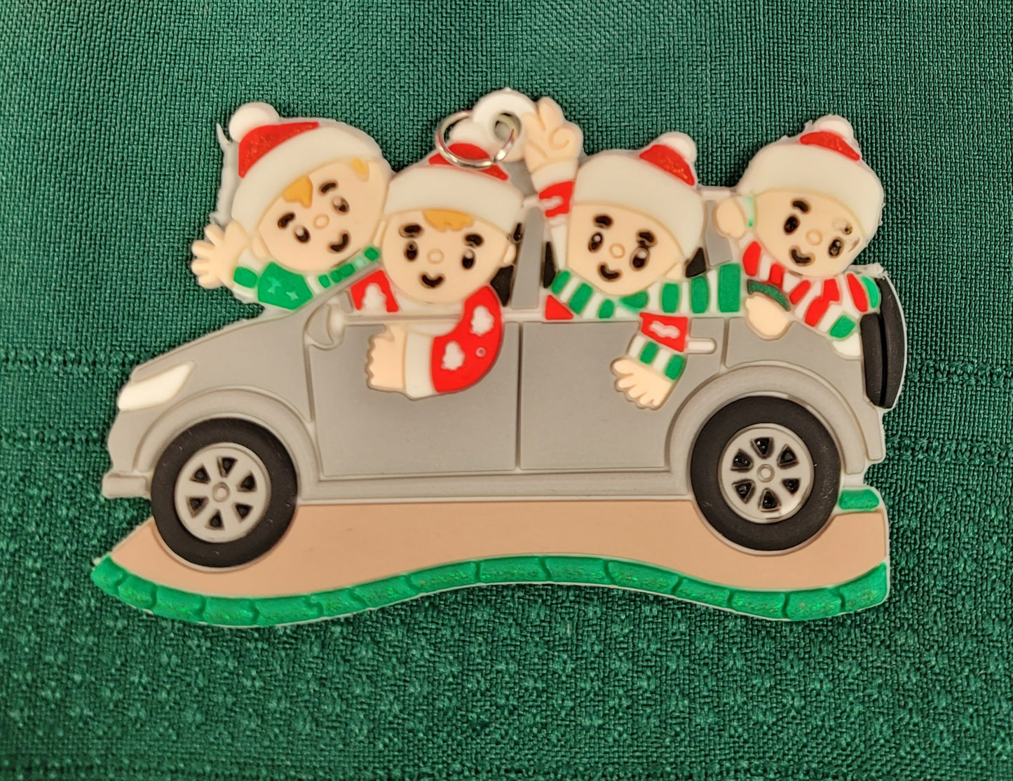 Family in the Car Christmas Ornament (PVC)