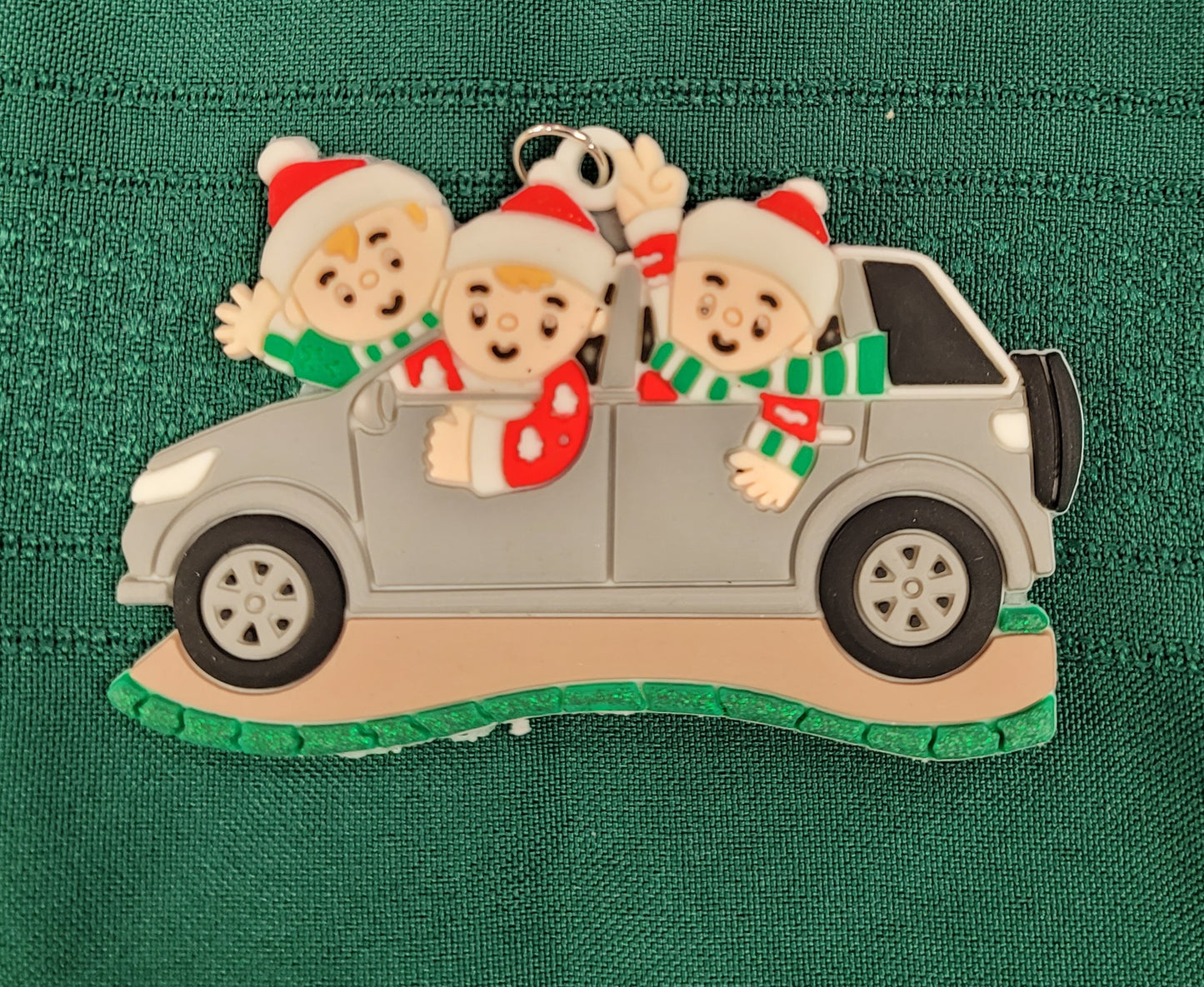 Family in the Car Christmas Ornament (PVC)