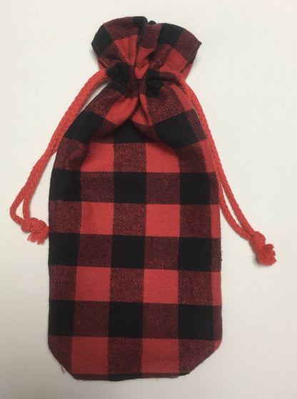 Buffalo Plaid Bottle Bag