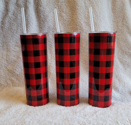 Buffalo Plaid Skinny Tumbler