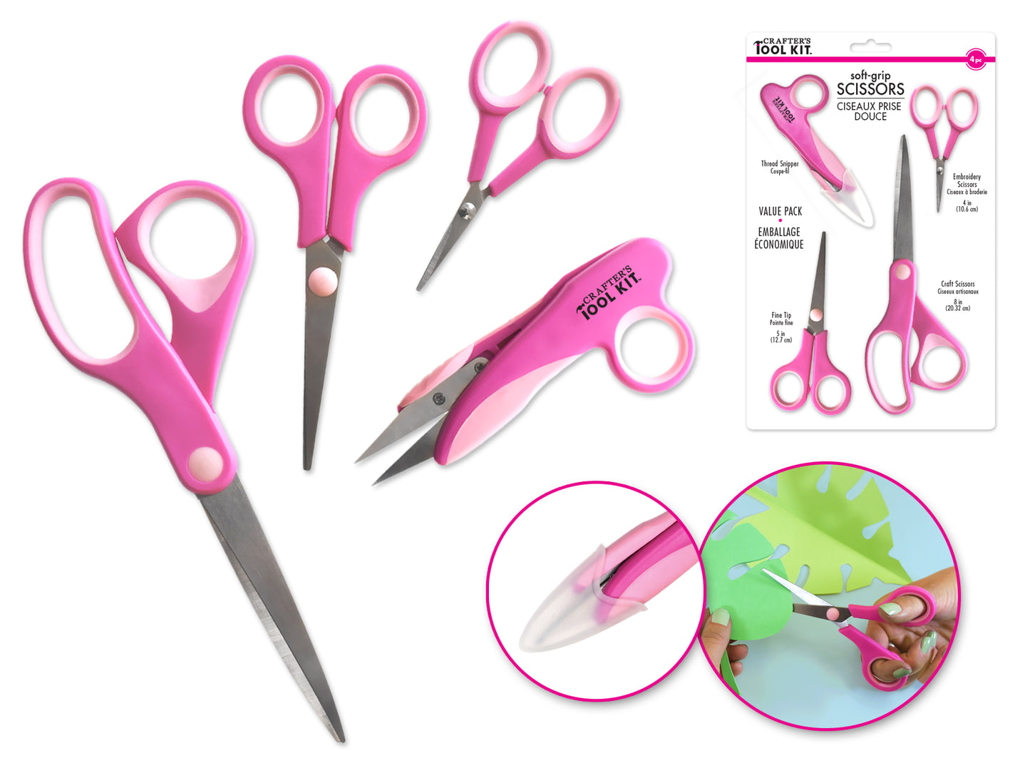 Crafter's Toolkit: Soft-Grip Scissor 4pc Variety-Pack