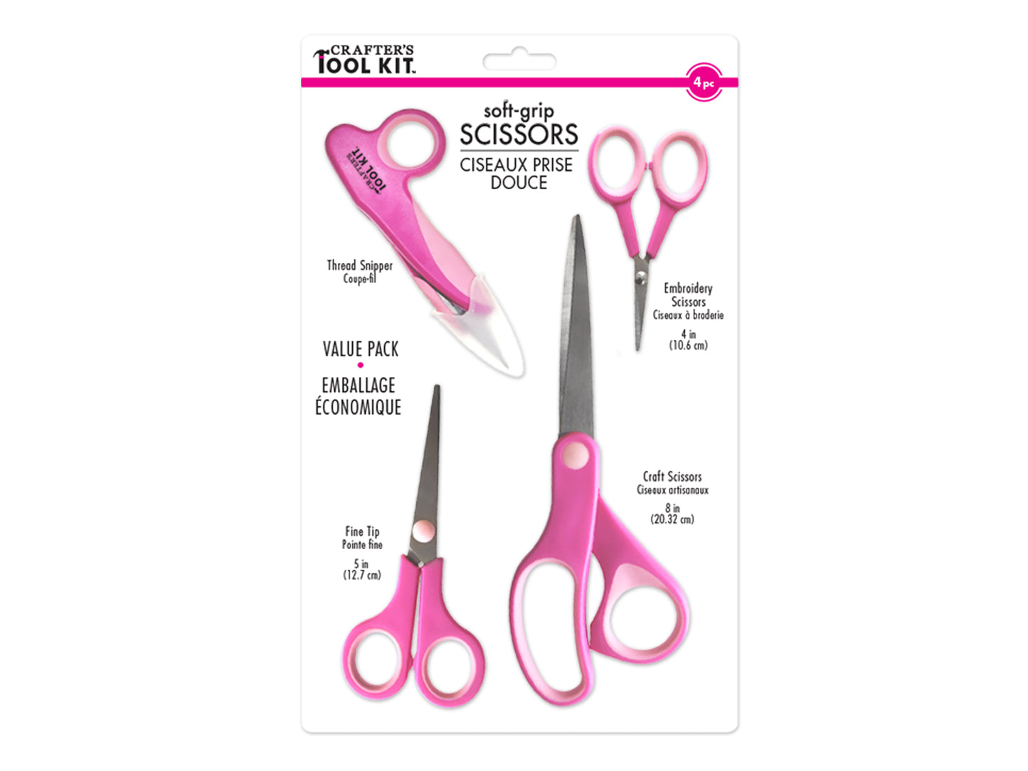 Crafter's Toolkit: Soft-Grip Scissor 4pc Variety-Pack