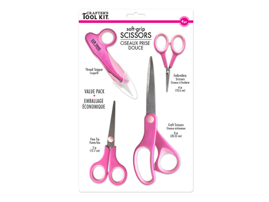 Crafter's Toolkit: Soft-Grip Scissor 4pc Variety-Pack